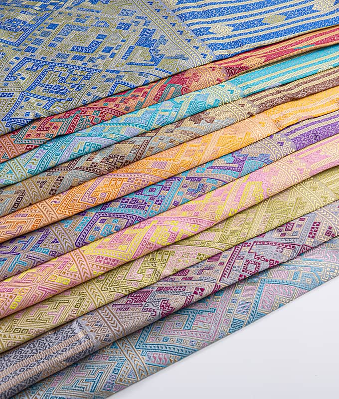 Laos Geleneksel Malaya peştemâli için içi boş Polyester Jakarlı Kumaş